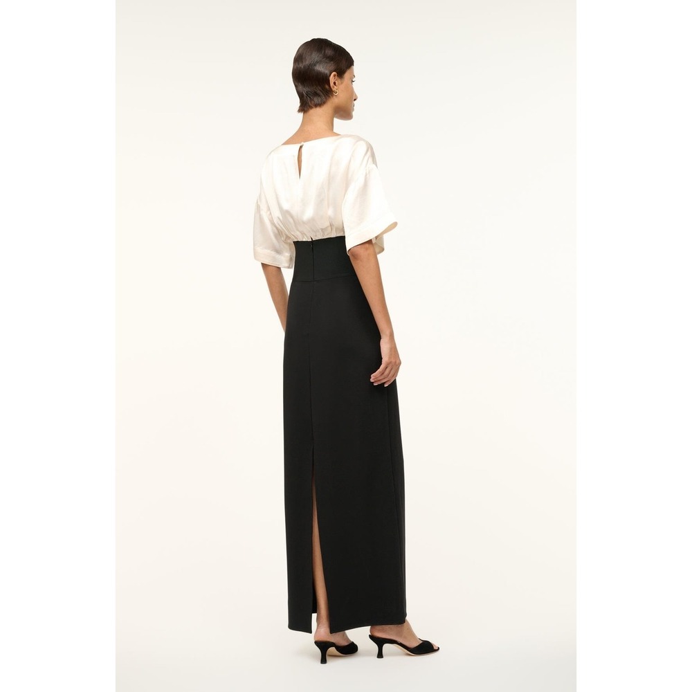 STAUD Black and Cream Maxi Dress - Picture 2 of 7